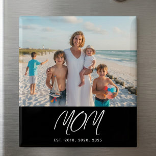 Mom Established Photo Mother's Day Refrigerator Magnet