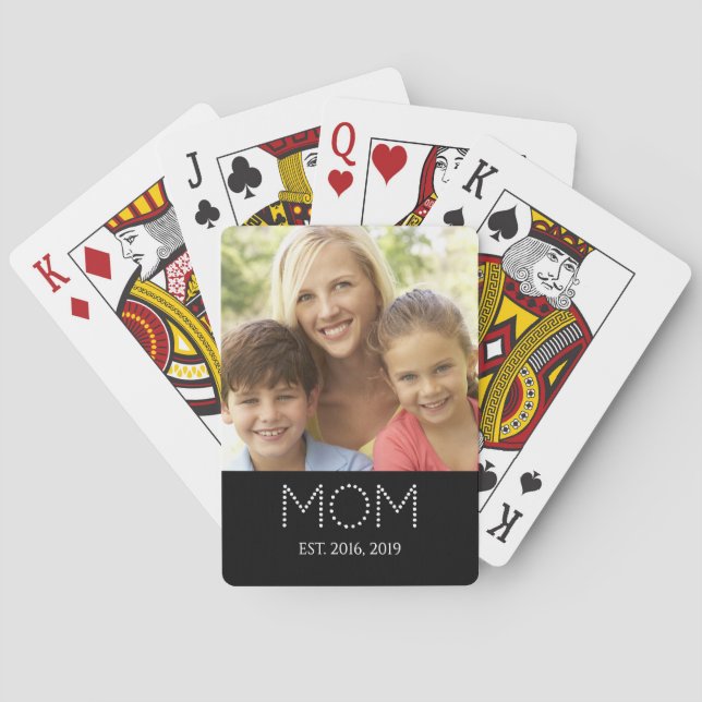 Mom Established Photo  Playing Cards (Back)
