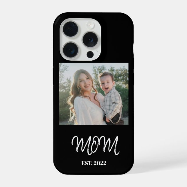 Mom Established, Photo, Script, iPhone phone case (Back)