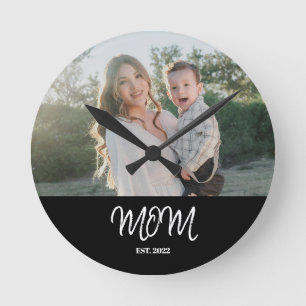 Mom Established, Photo, Script, Round Clock