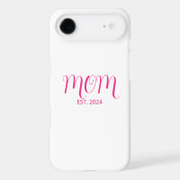 Mom Established Pink Script New Mom Gift