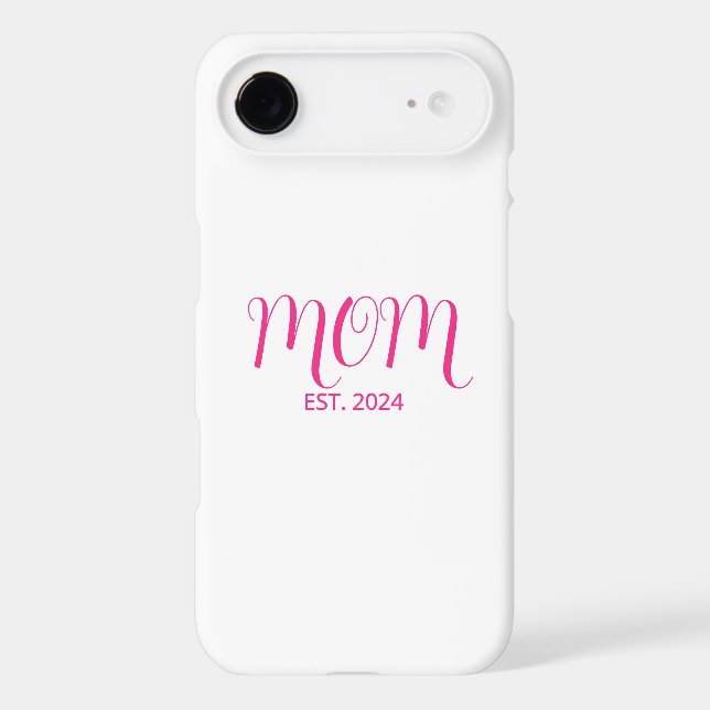 Mom Established Pink Script New Mom Gift (Back)