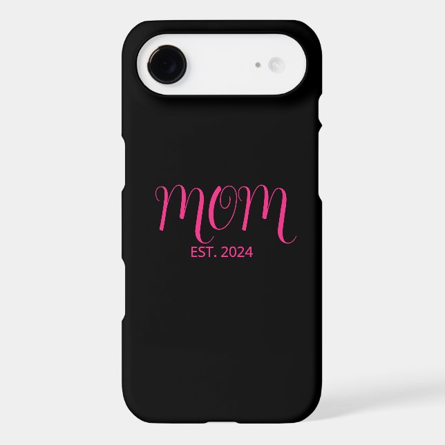 Mom Established Pink Script New Mom Gift (Verso)