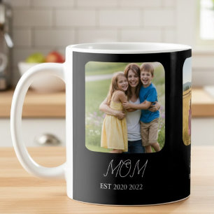 Mom Established Script 3 Photo Coffee Mug