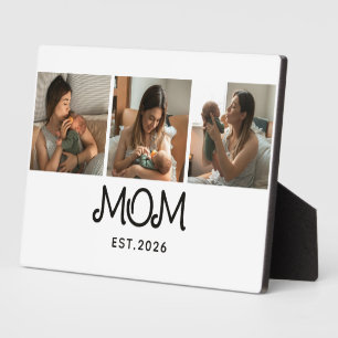 Mom Established Script 3 Photo Plaque