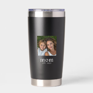 Mom Established Script Black 2 Photo Insulated Tumbler