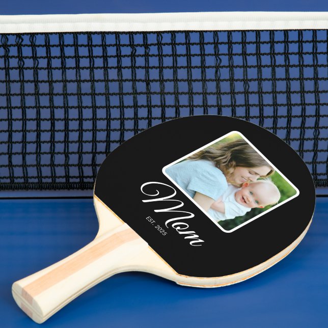 Mom Established Script Black 2 Photos  Ping Pong Paddle (Insitu)