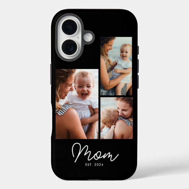 Mom Established Script Black 3 Photo Case-Mate iPhone Case (Back)