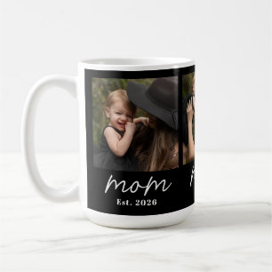 Mom Established Script Black 3 Photo  Coffee Mug