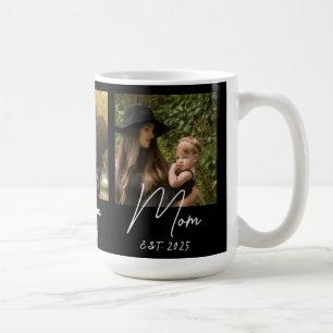 Mom Established Script Black 3 Photo  Coffee Mug