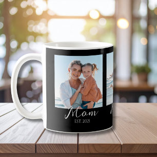 Mom Established Script Black 3 Photo  Coffee Mug