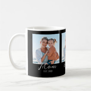 Mom Established Script Black 3 Photo  Coffee Mug