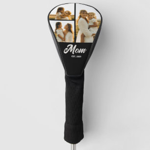Mom Established Script Black 3 Photo Golf Head Cover
