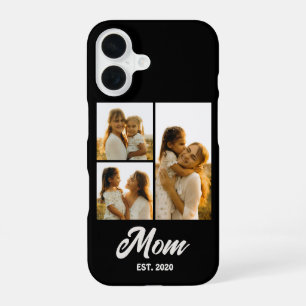 Mom Established Script Black 3 Photo iPhone 16 Case