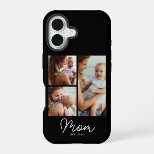 Mom Established Script Black 3 Photo iPhone 16 Case