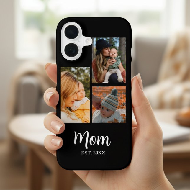 Mom Established Script Black 3 Photo  iPhone 16 Case (Creator Uploaded)