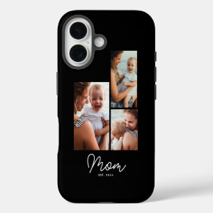 Mom Established Script Black 3 Photo iPhone 16 Case