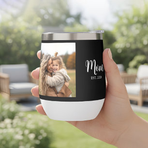 Mom Established Script Black and White Photo