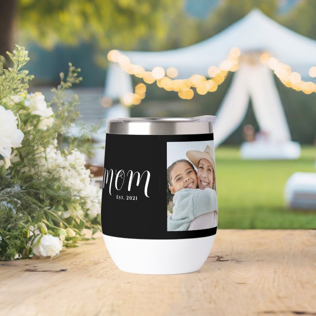 Mom Established Script Black Photo (Wedding)