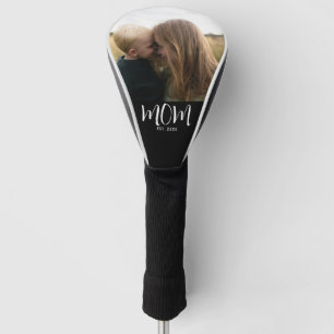 Mom Established Script Black Photo  Golf Head Cover