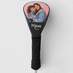 Mom Established Script Black Photo Golf Head Cover