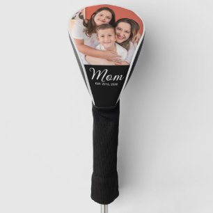 Mom Established Script Black Photo Golf Head Cover
