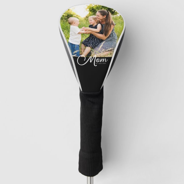 Mom Established Script Black Photo  Golf Head Cover (Front)