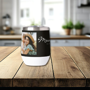 Mom Established Script Black Photo Thermal