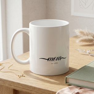 Mom Established Script Custom Year Mother Coffee Mug