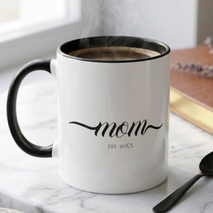 Mom Established Script Custom Year Mother Mug
