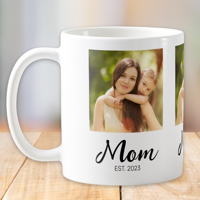 Mom Established Script Photo Coffee Mug (Creator Uploaded)