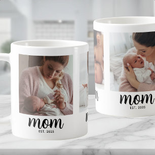 Mom Established Script Photo Gift Coffee Coffee Mu Mug