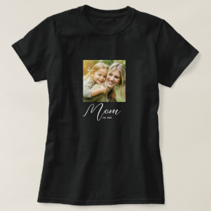 Mom Established Script Photo T-Shirt