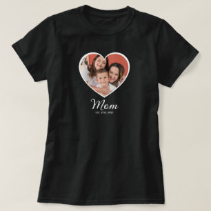 Mom Established Script Photo T-Shirt