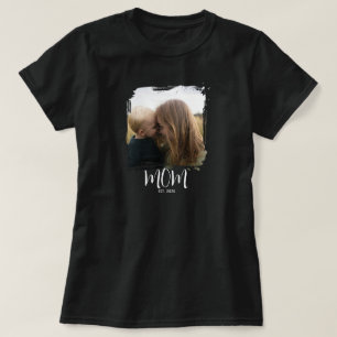 Mom Established Script Photo T-Shirt