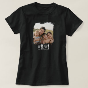Mom Established Script Photo T-Shirt