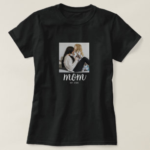 Mom Established Script Photo T-Shirt
