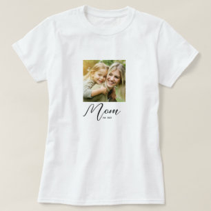 Mom Established Script Photo T-Shirt