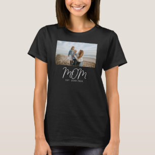 Mom Established Script Photo T-Shirt