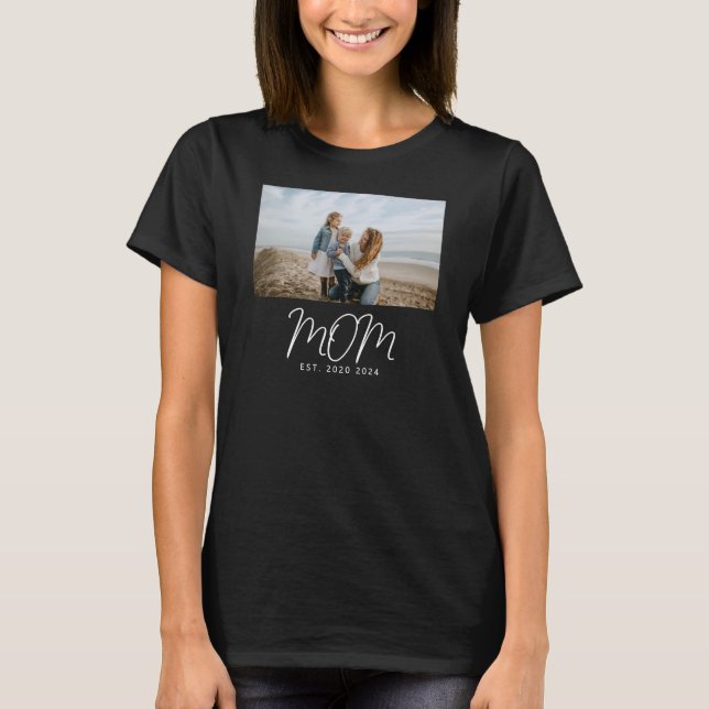 Mom Established Script Photo T-Shirt (Front)