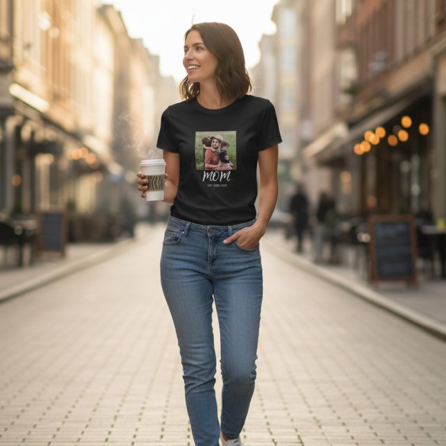 Mom Established Script Photo T-Shirt (Creator Uploaded)