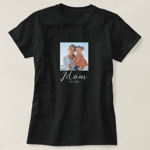 Mom Established Script Photo T-Shirt