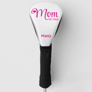 Mom Established Simple Script Mothers Gift Golf Head Cover