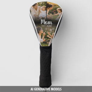 Mom Established Three Photo Keepsake Golf Head Cover