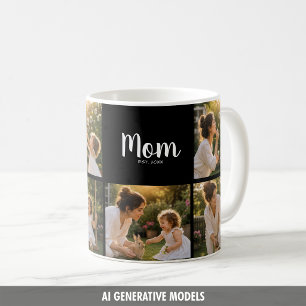 Mom Established Three Photo Memory Gift Coffee Mug