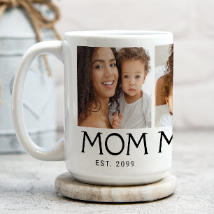 Mom Established Typography 3 Photo Coffee Mug