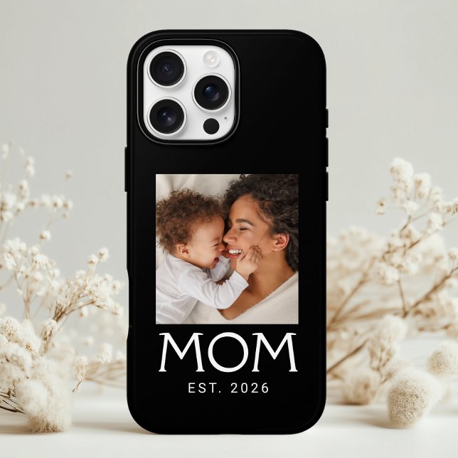 Mom Established Typography Photo Black Case-Mate iPhone Case (Creator Uploaded)