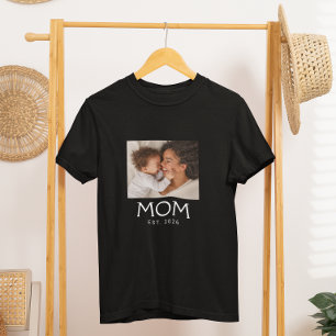 Mom Established Typography Photo T-Shirt