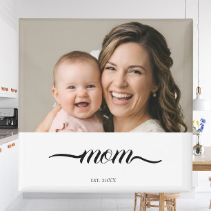 Mom Established White Photo Custom Year Magnet