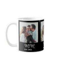 Mom Established, White Script, 3-Photo Coffee Mug